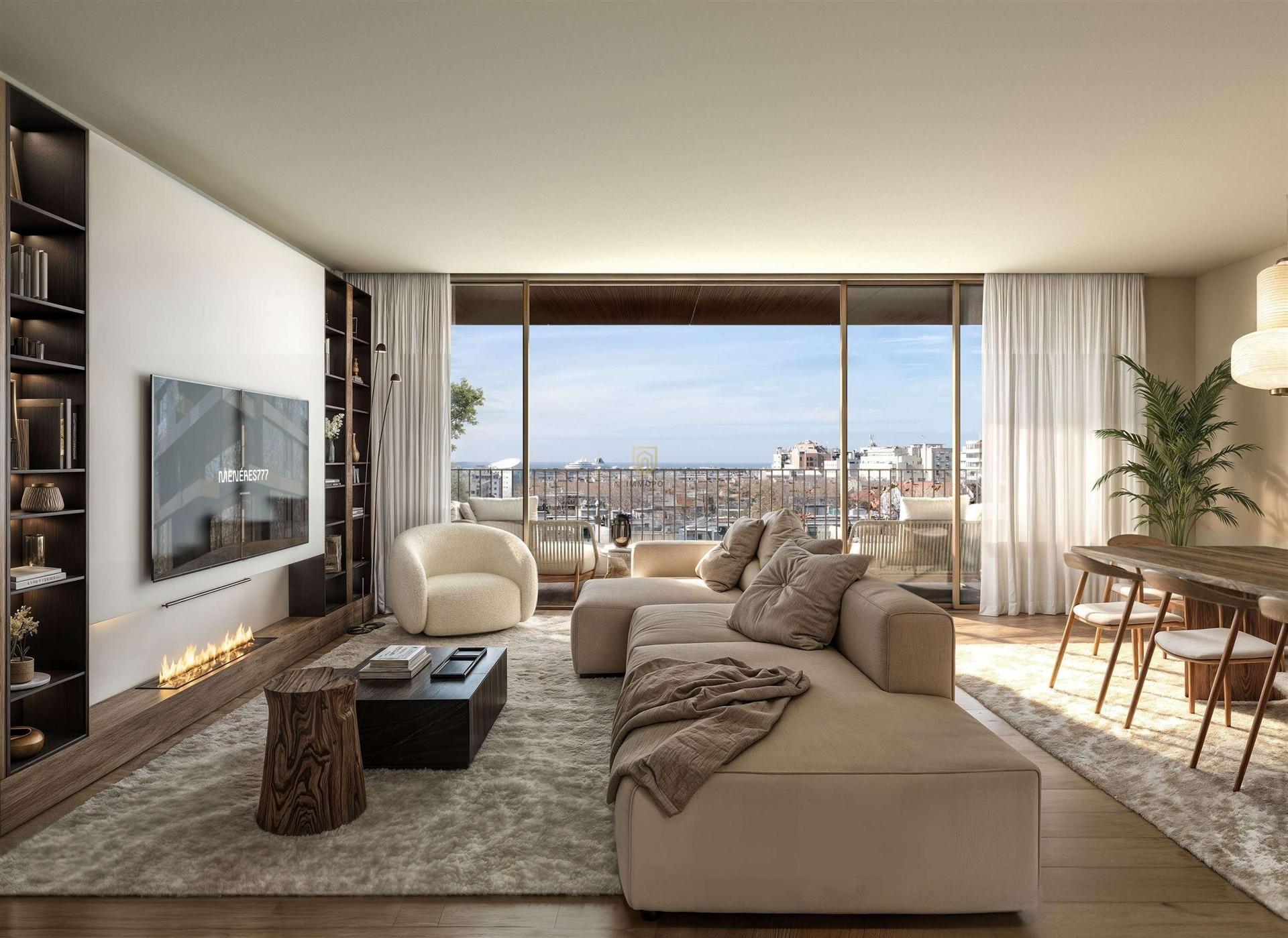 T2 com 94.4 m2 e varanda, em condomínio de luxo, Matosinhos Sul