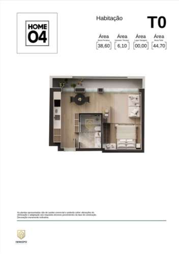 Apartamento T0+1 em Matosinhos com varanda