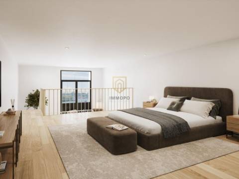 T1 com Mezanine com vistas para o rio em Vila Nova de Gaia
