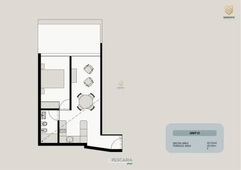 T1 com vistas para o rio e varanda em Vila Nova de Gaia