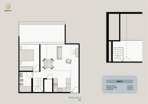 T1 com vistas para o rio e varanda em Vila Nova de Gaia