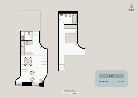T1 com Mezanine com vistas para o rio em Vila Nova de Gaia