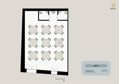 Espaço comercial com 100 m2 em Vila Nova de Gaia, com vistas para o rio