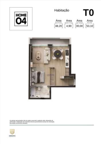 Apartamento T0+1 em Matosinhos com varanda