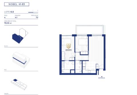 Apartamento T2 novo , com garagem e varanda