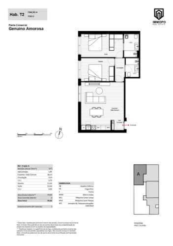 Apartamento T1, novo, praia da amorosa, Viana do castelo