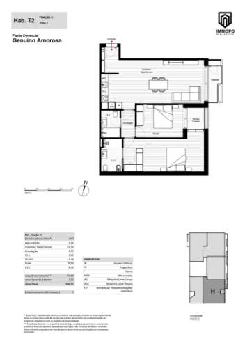 Apartamento T2, novo, praia da amorosa, Viana do castelo