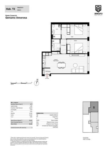 Apartamento T2, novo, praia da amorosa, Viana do castelo