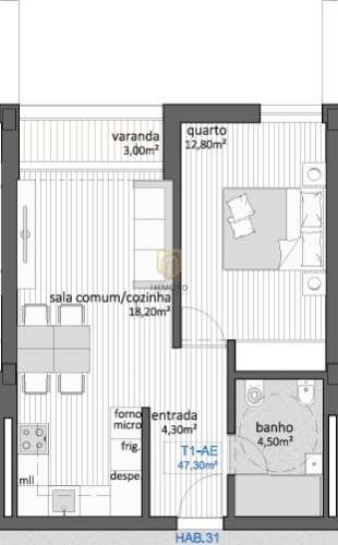 Apartamento T1, NOVO, ao polo universitário do Porto