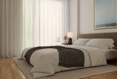 Apartamento T2 em condomínio de luxo com 96 m2 e varanda de 11.6 m2.