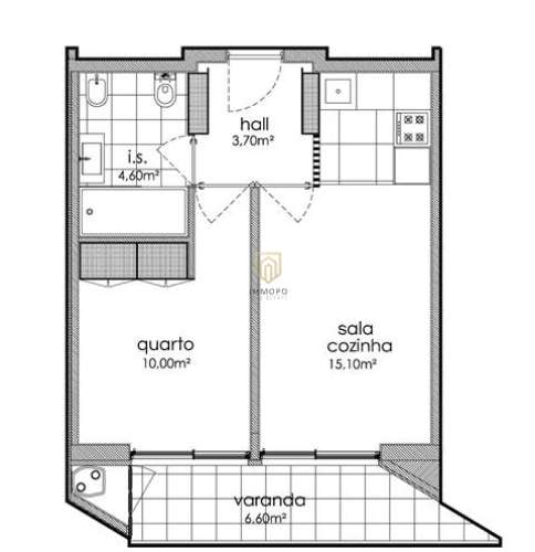 Apartamento T1 com Garagem e Varanda no Parque dos Sobreiros 2 - Asprela, Porto