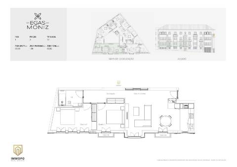 Apartamento T2, com varanda, Centro do Porto