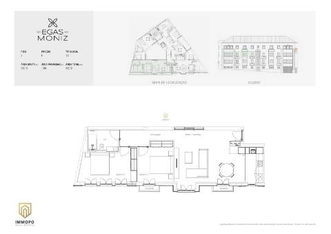 Apartamento T2, com varanda, Centro do Porto