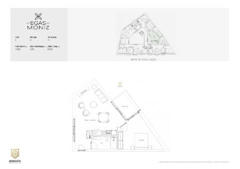 Apartamento T1, com varanda, Centro do Porto