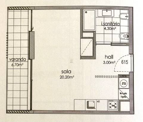 Apartamento T0 para Arrendamento com Varanda e Garagem no Porto