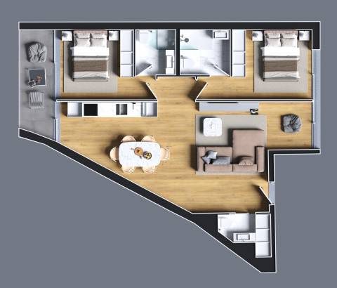Apartamento T2 em construção no Porto