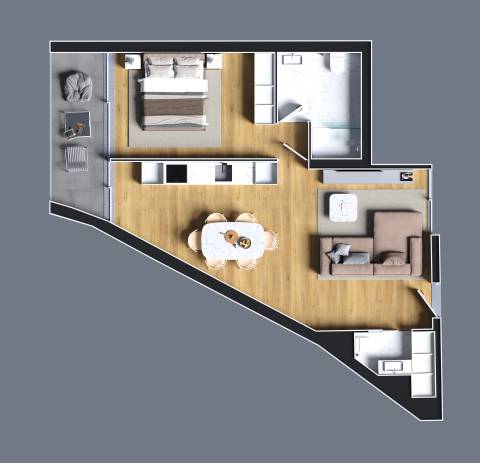 Apartamento T1 em construção no Porto