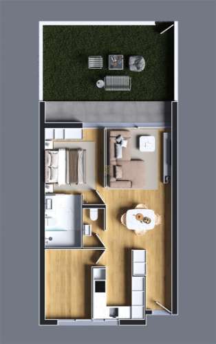 Apartamento T1+1em construção no Porto