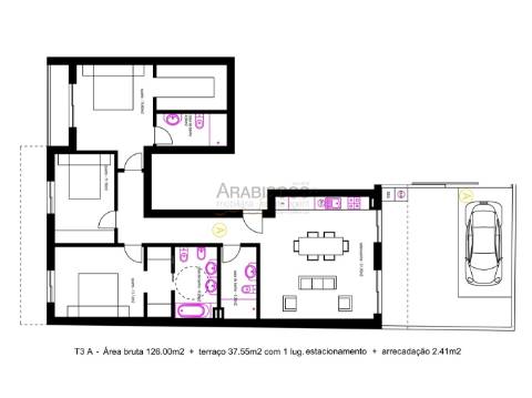 T3 com Terraço - Zona Calma - Mexilhoeira Grande - Portimão - Algarve