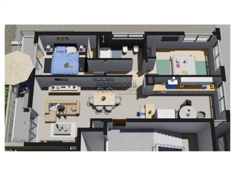 Apartamento T2 - Terraço com 38 m2 - 1 Lugar Garagem - Vale Lagar - Portimão