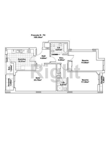 Apartamento T2 com 2 lugares de estacionamento em empreendimento novo nas Laranjeiras