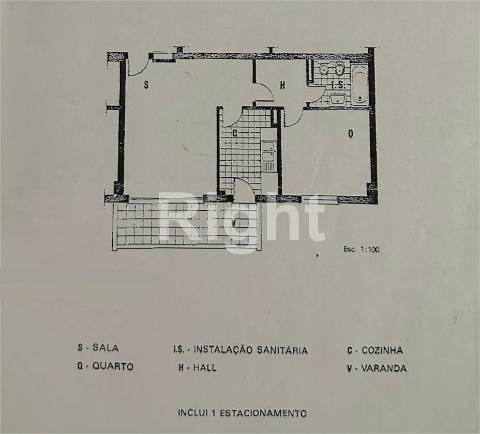 Apartamento T1 renovado com 1 lugar de estacionamento