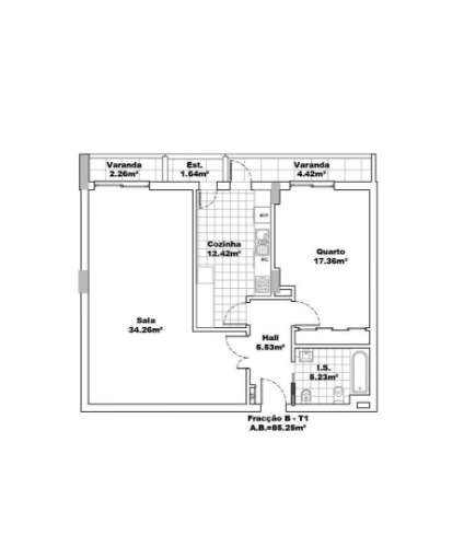 Apartamento T1 mobilado nas Laranjeiras, Lisboa