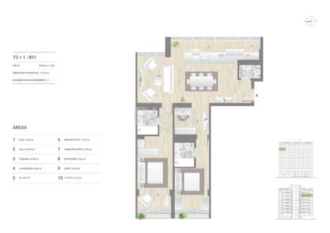 Apartamento T2+1 em empreendimento na Estrela