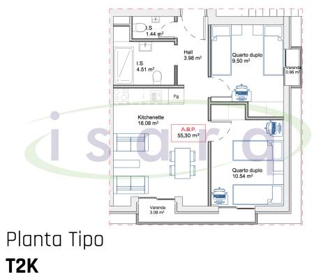 Excelente T2 kitchnet com Varanda e lugar garagem no Polo Universitário do Porto