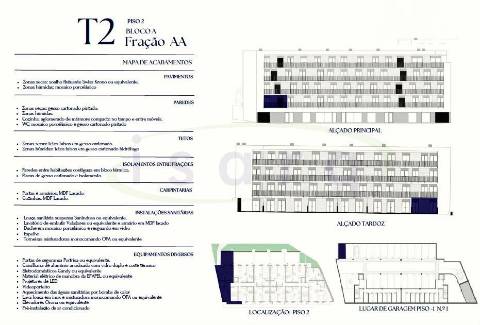 Apartamento T2 com varanda e lugar de garagem em edifício com jardim.