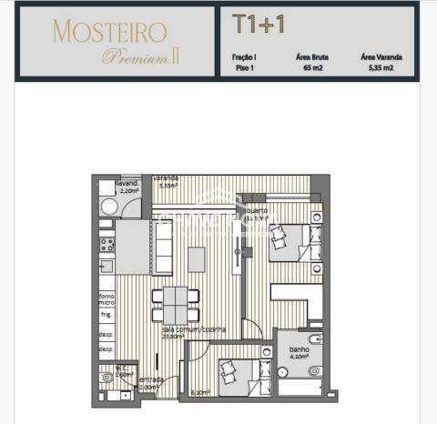 Apartamento T1+1 Venda em Moreira,Maia