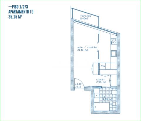 T0 novo, com varanda e lugar de garagem, em Leça da Palmeira (Centro)