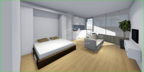 T0 novo, com varanda e lugar de garagem, em Leça da Palmeira (Centro)