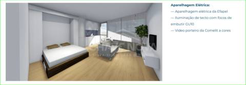 T0 novo, com varanda e lugar de garagem, em Leça da Palmeira (Centro)