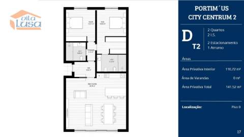 T2 Novo c/ dois lugares garagem e arrumos em Portimão.