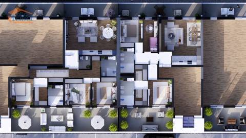 T3 Novo C/ Terraço e Varanda C/62.63m2 e dois lugares de garagem em Portimão.