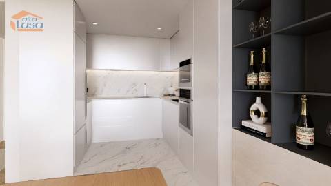 T-2+1 Novo c/ varanda 46.53m2 e lugar de garagem no centro de Armação de Pera a 300mts da praia.