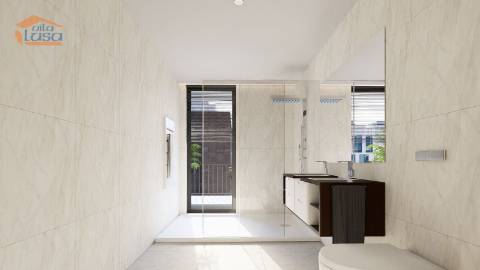 T-2+1 Novo c/ varanda 46.53m2 e lugar de garagem no centro de Armação de Pera a 300mts da praia.