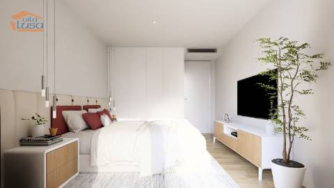 T-2+1 Novo c/ varanda 46.53m2 e lugar de garagem no centro de Armação de Pera a 300mts da praia.