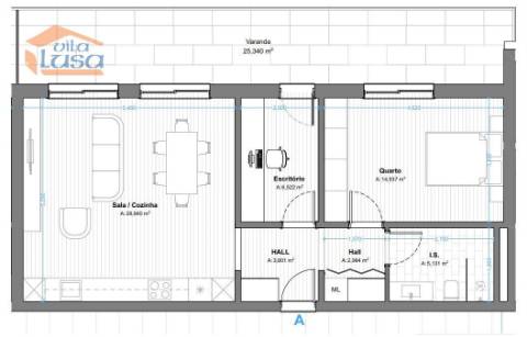 T-1+1 Novo c/ varanda 25.34m2 e lugar de garagem no centro de Armação de Pera a 300mts da praia.