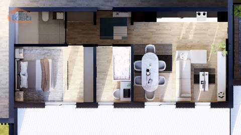 T-1+1 Novo c/ varanda 25.34m2 e lugar de garagem no centro de Armação de Pera a 300mts da praia.