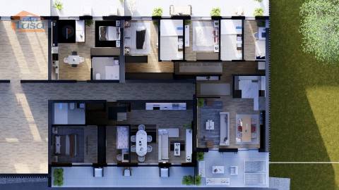 T-0 Novo c/ varanda 12.58m2 e lugar de garagem no centro de Armação de Pera a 300mts da praia.