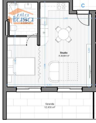 Armação de Pera T0 Novo com varanda e garagem 
