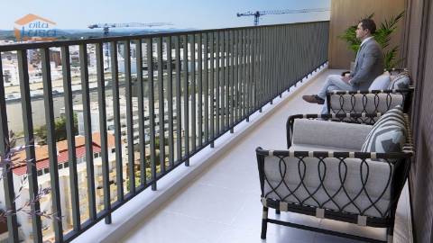 T2 Penthouse novo condomínio fechado Varanda de 21 m2 2 lugares de garagem