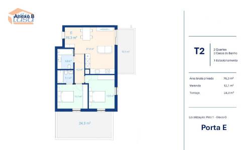 T2 Novo com terraço, varanda e garagem Vilar de Paraiso, Vila Nova de Gaia