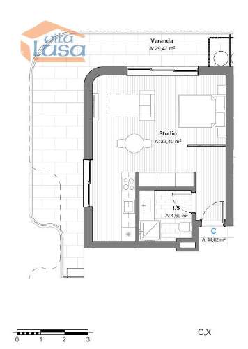 Armação de Pera T0 Novo varanda garagem e piscina na cobertura 