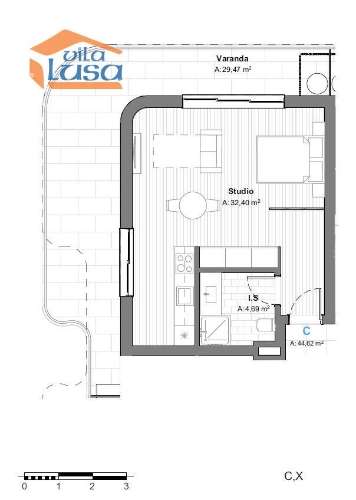 Armação de Pera T0 Novo varanda garagem e piscina na cobertura 