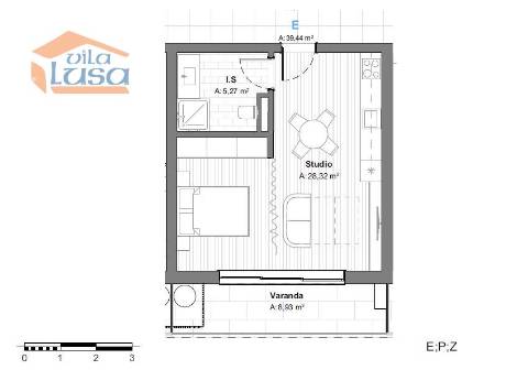 Armação de Pera T0 Novo varanda garagem e piscina na cobertura 