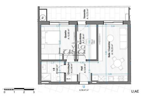 T1+1 Novo com varanda c/ 13.70m2,  a 300mt da praia de Armação de Pera.