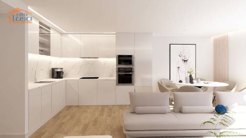 T2 Novo a 300mt da praia de Armação de Pera., c/duas suites, varanda c/ 21.30m2 e dois lugares de garagem.